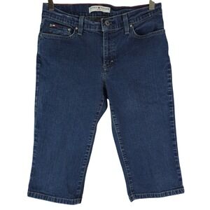 Vintage 2002 Tommy Hilfiger Jeans Womens 6 Pedal Pusher Capris Dark Wash Cut Off